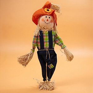 Enfeite Decorativo de Festa Junina Espantalho com Base - Menino - 16x60x8cm - 1 unidade - Rizzo