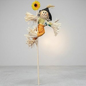 Espeto para Jardim Espantalho de Festa Junina - Chapéu Preto - 32x12cm - 1 unidade - Rizzo