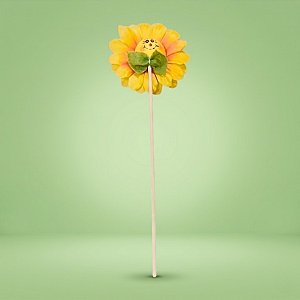 Espeto para Jardim Girassol - Laço Verde - 32cm - 1 unidade - Rizzo