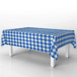 Toalha de Mesa de Plástico - Xadrez - Azul - 1,37x1,83m - 1 unidade - Rizzo