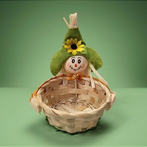 Enfeite Decorativo De Festa Junina Espantalho Cestinha - Verde - 12x5x12cm - 1 unidade - Rizzo