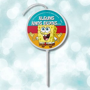 Vela Plana Adesivada Pick - Bob Esponja - 1 unidade - Regina - Rizzo