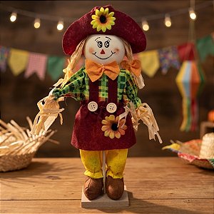 Enfeite Decorativo Espantalho para Festa Junina - Calça Amarela - 36x25x6cm - 1 unidade - Cromus - Rizzo
