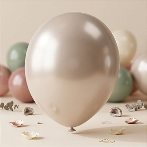 Balão de Festa Metallic - Marfim Pérola - 1 unidade - São Roque - Rizzo