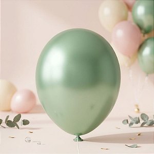 Balão de Festa Metallic - Verde Soft - 1 unidade - São Roque - Rizzo