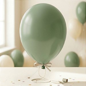Balão de Festa Latéx Liso - Verde Retrô - 1 unidade - São Roque - Rizzo