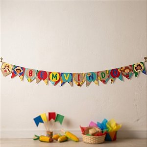 Faixa Decorativa Bem-Vindo - Passeio na Roça - 1,8m - 1 unidade - Cromus - Rizzo