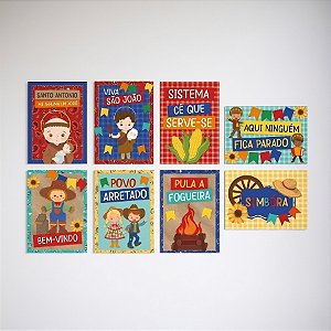 Cartaz Decorativo de Festa Junina - Passeio na Roça - 25x35cm - 8 unidades - Cromus - Rizzo