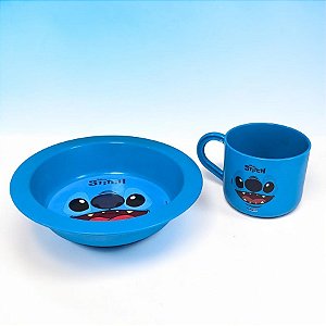 Kit Caneca e Bowl - Stitch - Azul - 1 unidade - Disney Original - Rizzo
