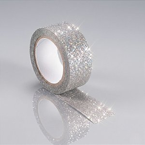 Fita Adesiva Glitter - Prata - 1 unidade - Rizzo