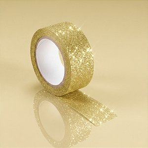 Fita Adesiva Glitter - Dourado - 1 unidade - Rizzo