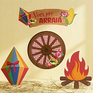 Enfeites Para Pendurar de Festa Junina - Xodó  - 4 unidades - Cromus - Rizzo