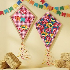 Enfeite Decorativo para Pendurar de Festa Junina - Pipa Composê - Xodó - 46cm - 2 unidades - Cromus - Rizzo