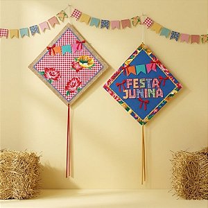 Enfeite Decorativo para Pendurar de Festa Junina - Pipa Composê - Xodó - 40cm - 2 unidades - Cromus - Rizzo