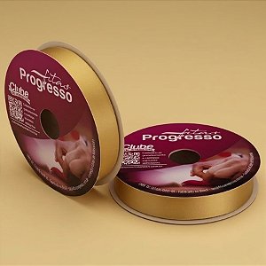 Fita de Cetim 22mm x 50m - Ouro - CF005 Cor 228 - Rolo 50m - 1 unidade - Progresso - Rizzo