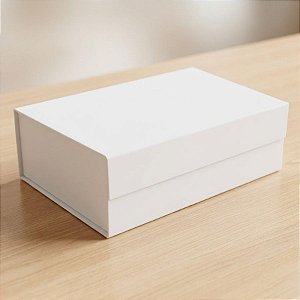 Caixa de Papel Rígido Retangular com Imã - Cinza Mescla - M 29x21x9cm - 1 unidade - Cromus - Rizzo