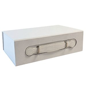 Caixa de Papel Rígido Retangular com Alça - Branca - G 33,5x24,5x10cm - 1 unidade - Cromus - Rizzo