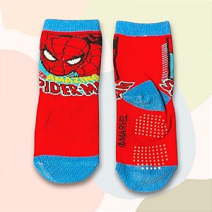 Meia Infantil Antiderrapante - Homem Aranha - Mod. 4 - 0 a 12 Meses - 1 unidade - Disney Original - Rizzo