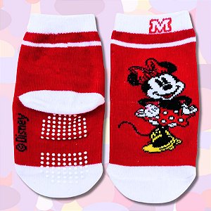 Meia Infantil Antiderrapante - Minnie Mouse - Mod. 4 - 2 a 4 Anos - 1 unidade - Disney Original - Rizzo