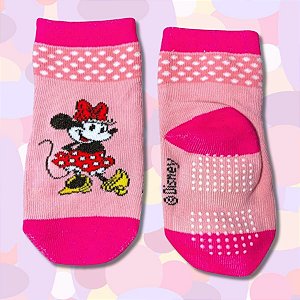 Meia Infantil Antiderrapante - Minnie Mouse - Mod. 3 - 1 a 2 Anos - 1 unidade - Disney Original - Rizzo
