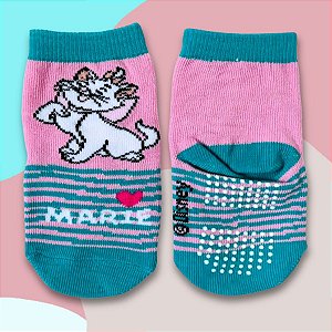 Meia Infantil Antiderrapante - Gata Marie - Mod. 4 - 2 a 4 Anos - 1 unidade - Disney Original - Rizzo