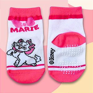 Meia Infantil Antiderrapante - Gata Marie - Mod. 2 - 0 a 12 Meses - 1 unidade - Disney Original - Rizzo