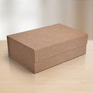 Caixa de Papel Rígido Retangular com Imã - Kraft - GG 38x28x11cm - 1 unidade - Cromus - Rizzo