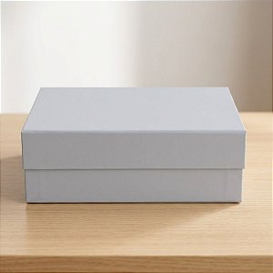 Caixa de Papel Rígido Retangular com Imã - Gris - M 29x21x9cm - 1 unidade - Cromus - Rizzo