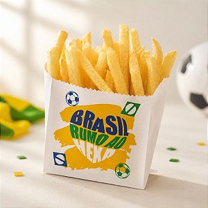 Saco de Papel Para Fritas - Copa 2026 Brasil Rumo ao Hexa - 10cm - 100 unidades - Festcolor - Rizzo