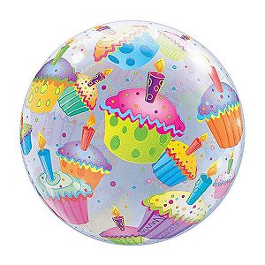 Balão de Festa Bubble 22" 56cm - Cupcakes - 01 Unidade - Qualatex - Rizzo Balões