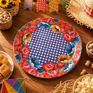 Bandeja Laminada de Festa Junina - Xodó Quadriculado - 32,5cm - 1 unidade - Cromus - Rizzo