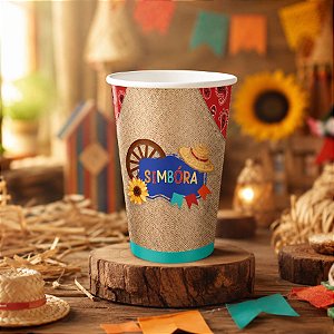 Copo de Papel - Festa Junina Passeio na Roça - 240ml - 8 unidades - Cromus - Rizzo