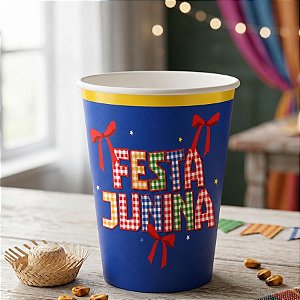 Copo de Papel -  Festa Junina Xodó - 240ml - 8 unidades - Cromus - Rizzo