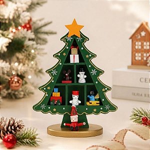 Enfeite de Madeira - Árvore de Natal Verde - 18x14cm - 1 unidade - Rizzo