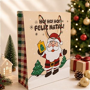 Sacola de Papel de Natal - Ho! Ho! Ho! - 27cm - 1 unidade - Rizzo