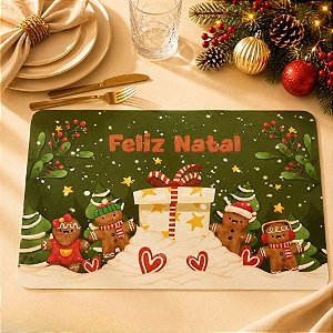 Jogo Americano de Natal - Verde e Branco - 43x28cm - 1 unidade - Rizzo