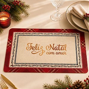 Jogo Americano de Natal - Feliz Natal Com Amor - 43x28cm - 1 unidade - Rizzo