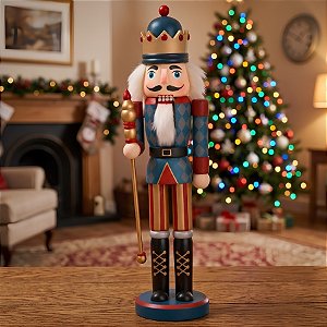 Boneco Soldado Quebra Nozes de Madeira - 35cm - Fosco - 1 unidade - Rizzo