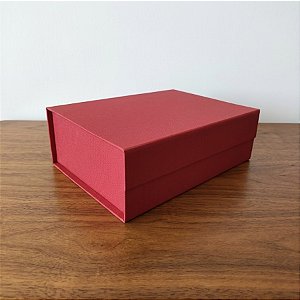 Caixa de Papel Rígido Retangular com Imã - Oxford Vermelho - M 29x21x9cm - 1 unidade - Cromus - Rizzo