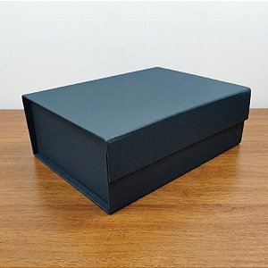 Caixa de Papel Rígido Retangular com Imã - Oxford Azul Marinho - GG 38x28x11cm - 1 unidade - Cromus - Rizzo