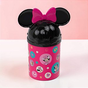 Mini Lixeira com Tampa - Minnie Mouse - 940ml - Disney Original - 1 unidade - Plasútil - Rizzo
