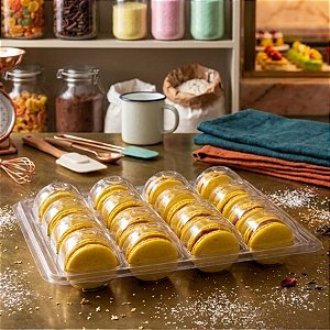 Blister para 20 Macarons Ref. BM20C - 17x22,5x5cm - 20 Unidades - San Felipo Rizzo Confeitaria​
