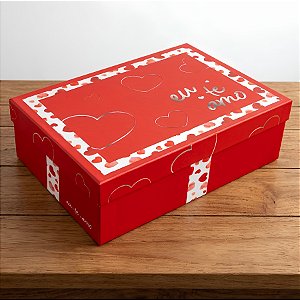 Caixa Retangular com Tampa - Amore - 27x10x21cm - 5 unidades - Regina - Rizzo