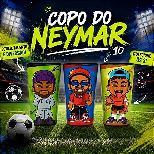 Copos Colecionáveis Neymar Jr Gols Que Marcaram História 600ml - KIT 1 - 3 unidades - Rizzo