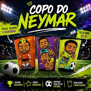 Copos Colecionáveis Neymar Jr Gols Que Marcaram História 600ml - KIT 2 - 3 unidades - Rizzo