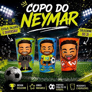 Copos Colecionáveis Neymar Jr Gols Que Marcaram História 600ml - KIT 4 - 3 unidades - Rizzo