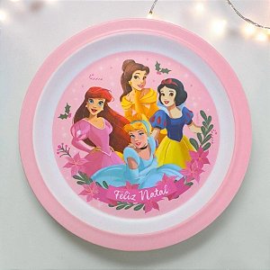 Prato de Melamina de Natal - Princesas - 21cm - Disney Original - 1 unidade - Cromus - Rizzo
