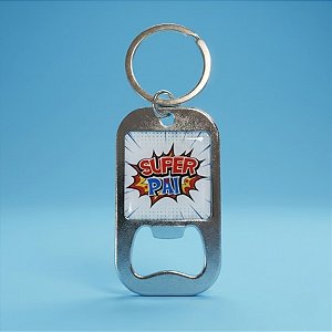 Chaveiro Abridor de Garrafa - Super Pai - 3,7x7cm - 1 unidade - Rizzo