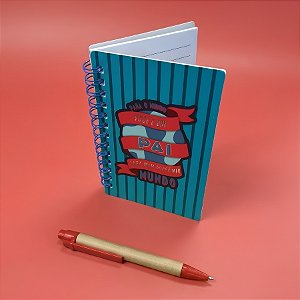 Bloco de Anotações com Caneta - 50 Folhas - Para o Mundo Você é Um Pai, Para Mim Você é Meu Mundo - 8,5x12,5cm - 1 unida