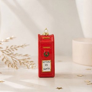 Enfeite Para Pendurar de Natal - Caixa de Correio Vermelho - 11cm - 1 unidade - Cromus - Rizzo
